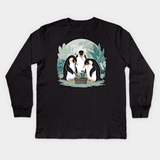 Penguin Gardening Kids Long Sleeve T-Shirt